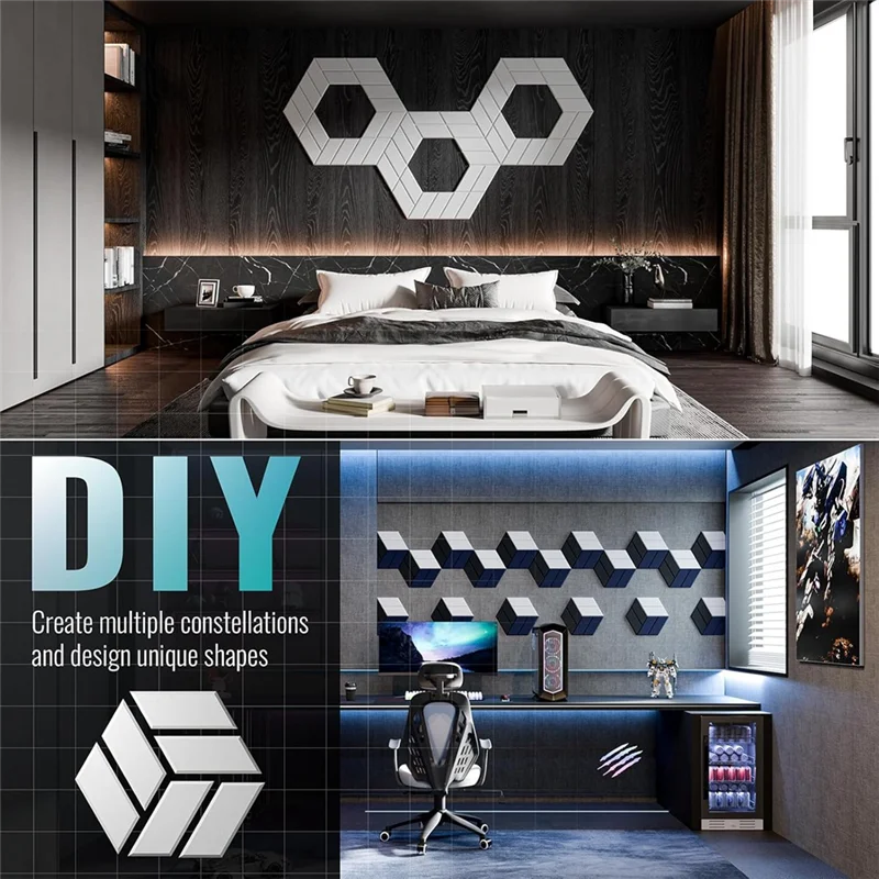 【B6R-Sale】22Pcs Self-Adhesive Acoustic Panels,12X10x0.4In Hexagonal Soundproof Wall Panels, Sound Panels For Home Studio Office