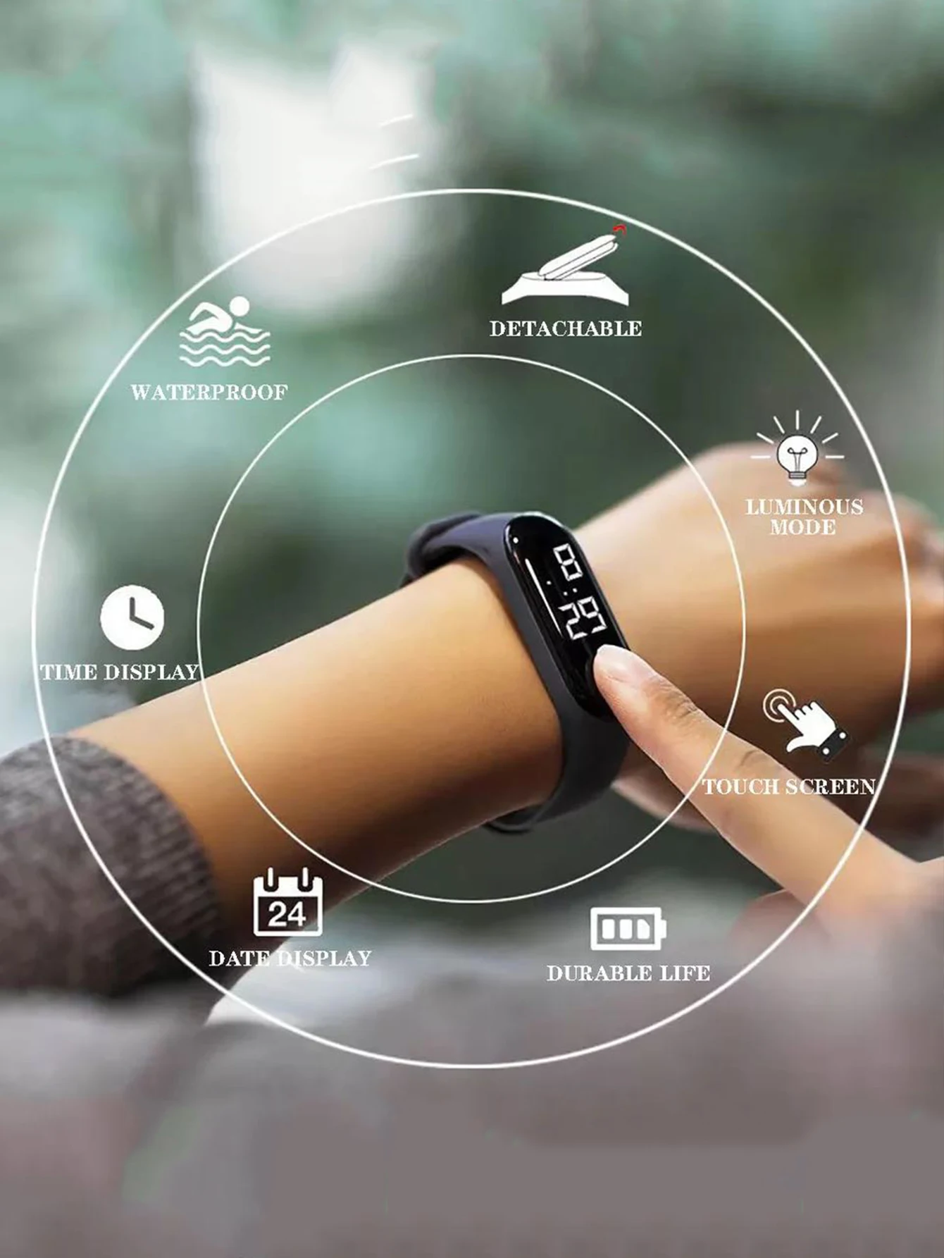 Smartwatch com tela sensível ao toque para crianças, pulseira multifuncional para estudantes, pulseira eletrônica, presente de férias simples, m3