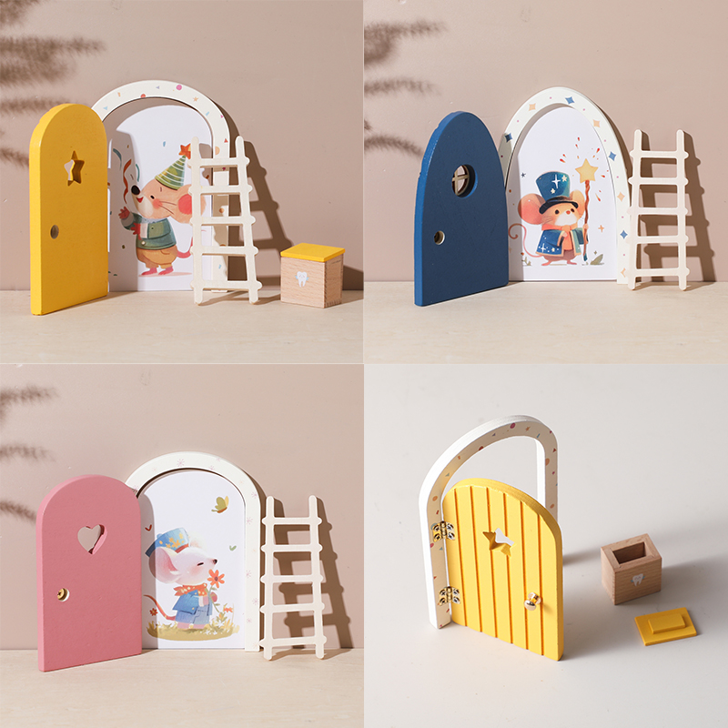 Мультяшный эльф, украшение для двери, комнаты, кукольный домик, мини-украшения для дома, деревянная фея, эльф, дверь, сказочное стильное украшение, ремесленные украшения