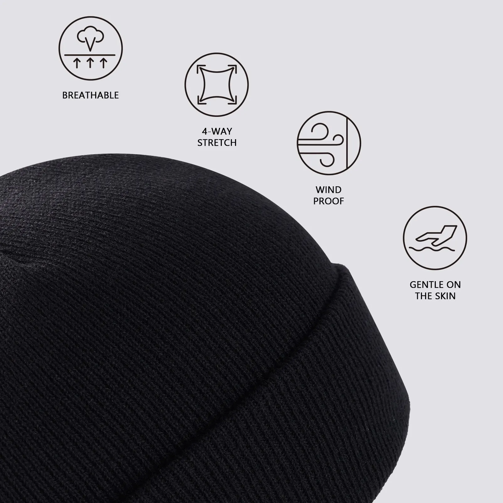 Clearance_Bassdash Cappelli a cuffia in maglia elastica invernale morbidi e caldi per uomo donna Berretti con risvolto unisex leggeri ed eleganti_Continuo