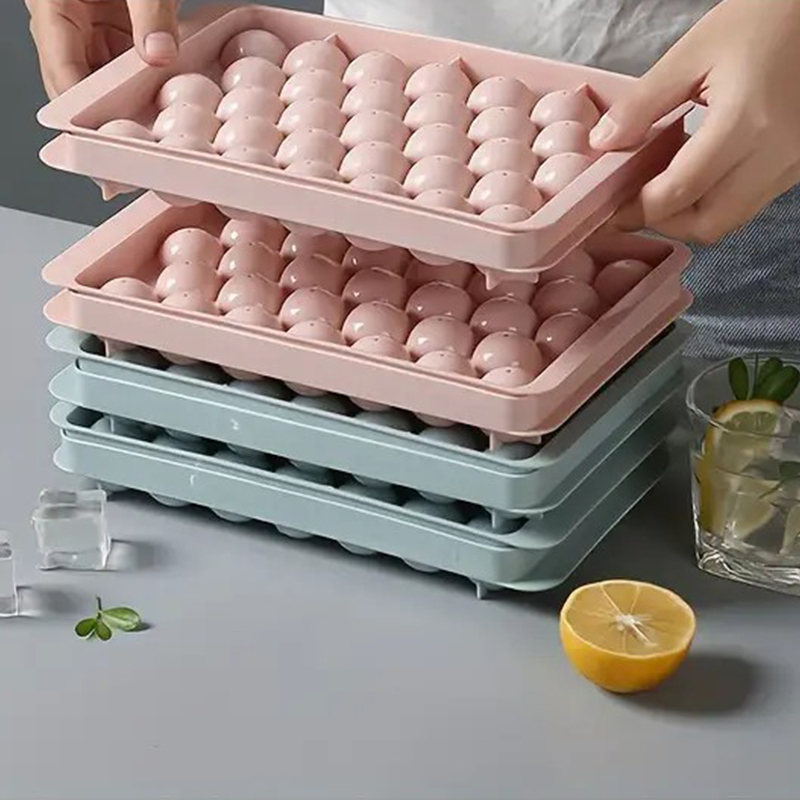 【Hot sales】1/2 round ice box, round ice box, round ice box with lid, ice hockey mold for refrigerator freezer