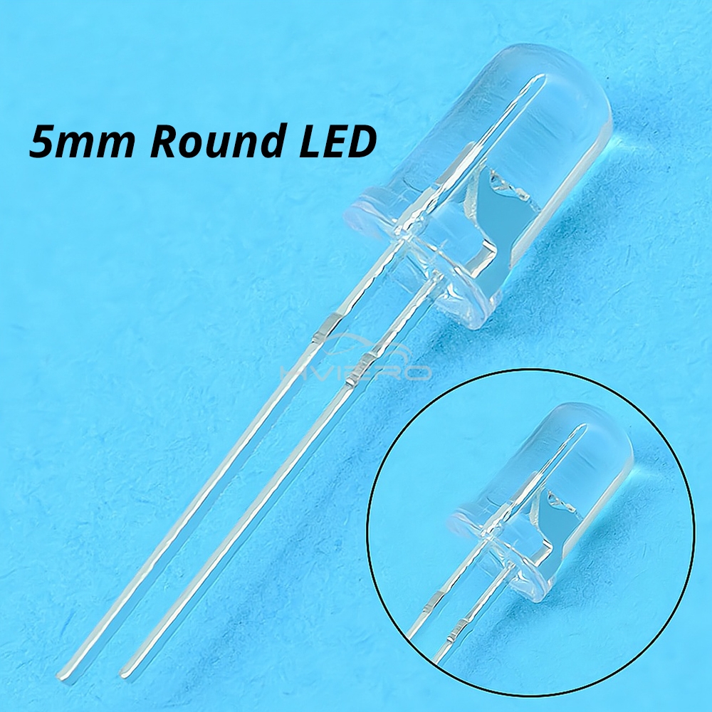 100 Uds F5 5mm redondo blanco rojo azul cálido rosa UV agua transparente Led superbrillante ligte diodos emisores 6000-6500k bombilla de cuentas de lámpara