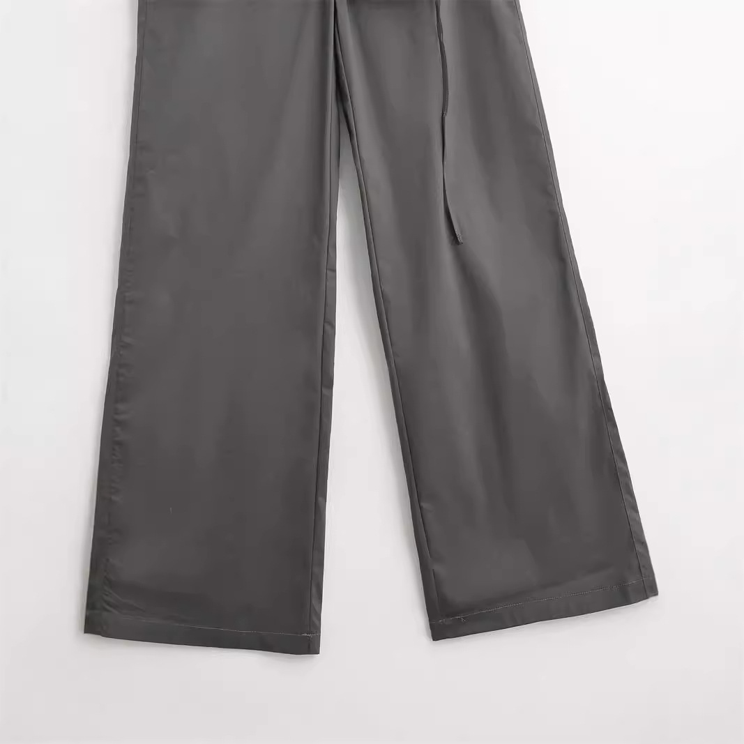 Niedrige, gerade, klassische, mehrlagige Wickelrock-Hose für Damen