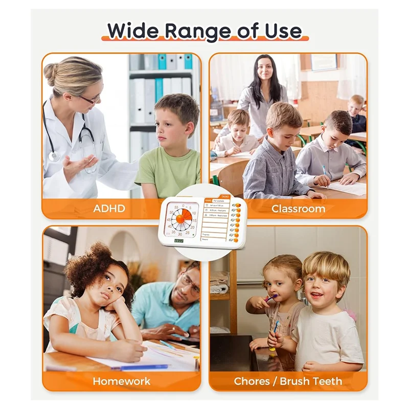 ABFN-3-In-1 Visual ADHD Timer For Kids & Adults With Planning Board, Task Timer, Chore Chart & Visual Schedule Planne