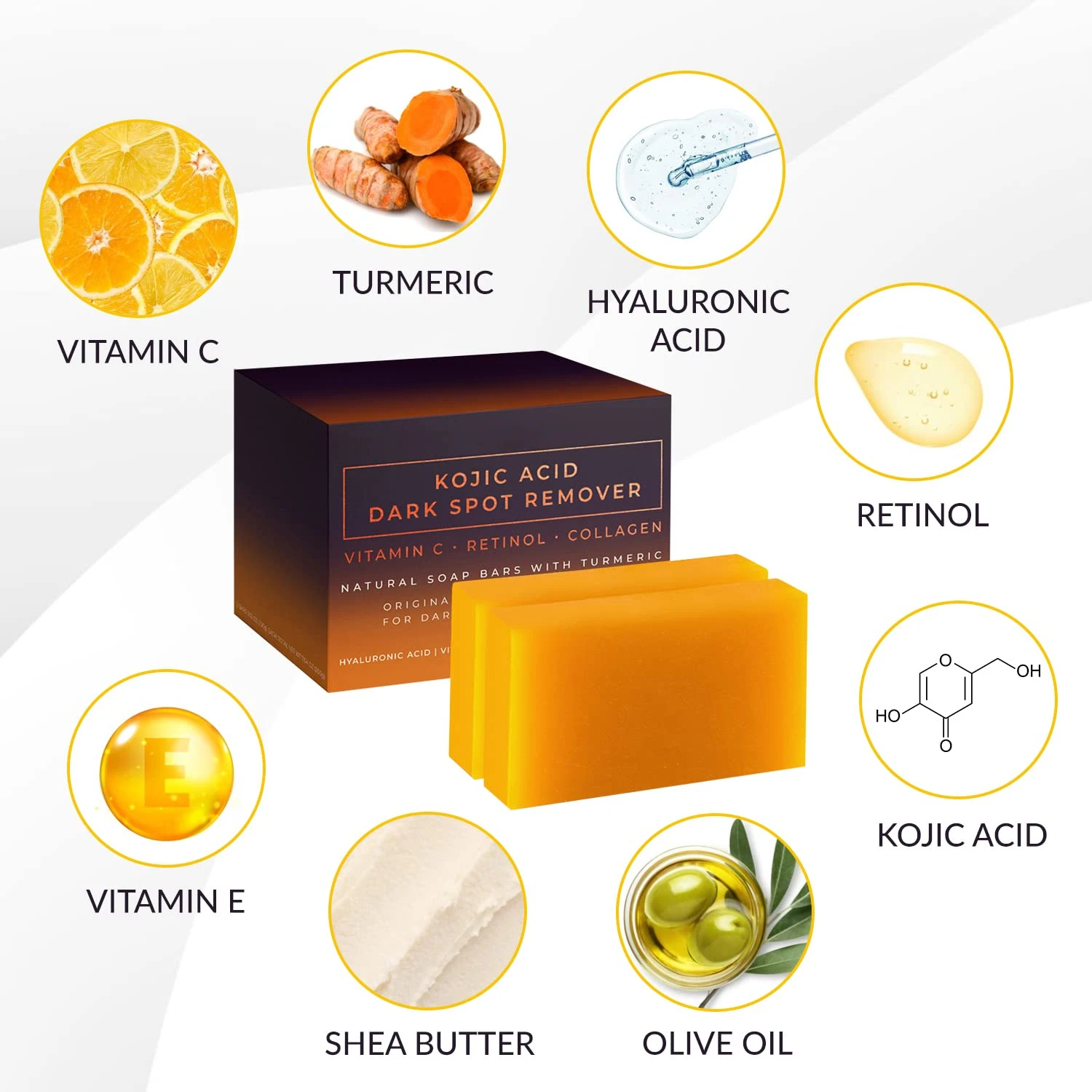 Kojiczuur Donkere Vlek Remover Whitening Zeep Handgemaakte Huidverzorging Diepe Reiniging Hydraterende Reiniging Essentiële Zeep Fleuren Huid