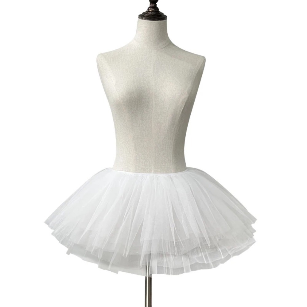 Sous-jupe Lolita en Tulle bouffant blanc et noir pour femmes, robe de bal Cosplay pour enfants, jupons de mariée désossés, robe Tutu
