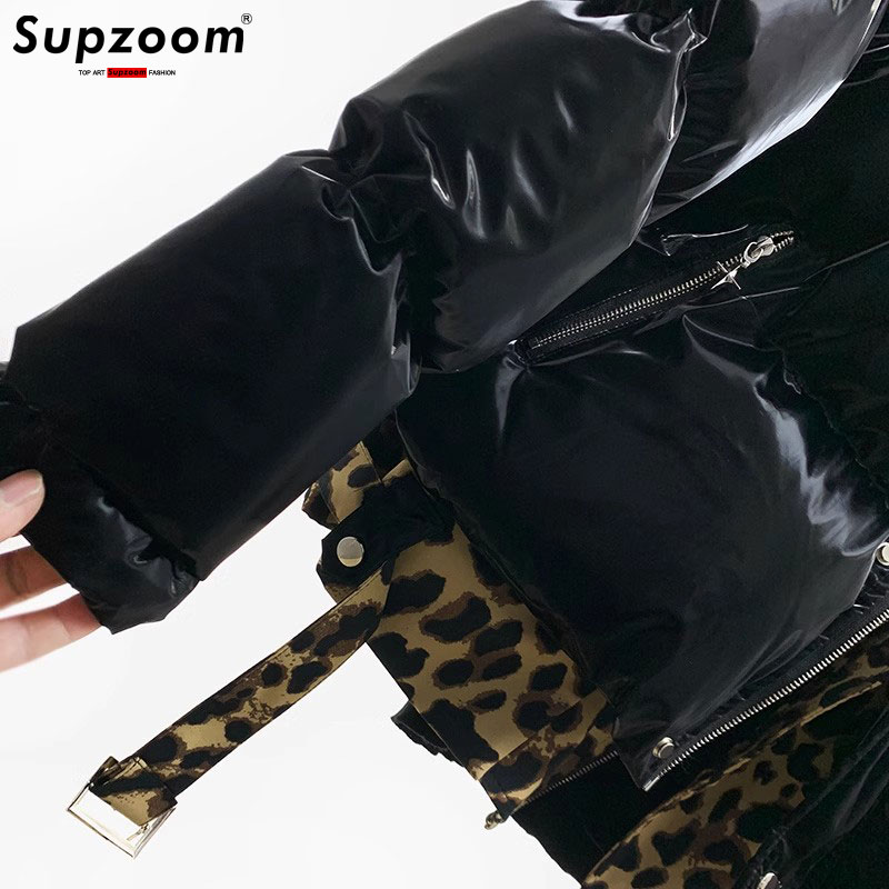Supzoom 2023 New Arrival Casual Male Popular Winter Trendy Vertical Collar Thickened Warm Couple Bright Short Bread Jacket Men