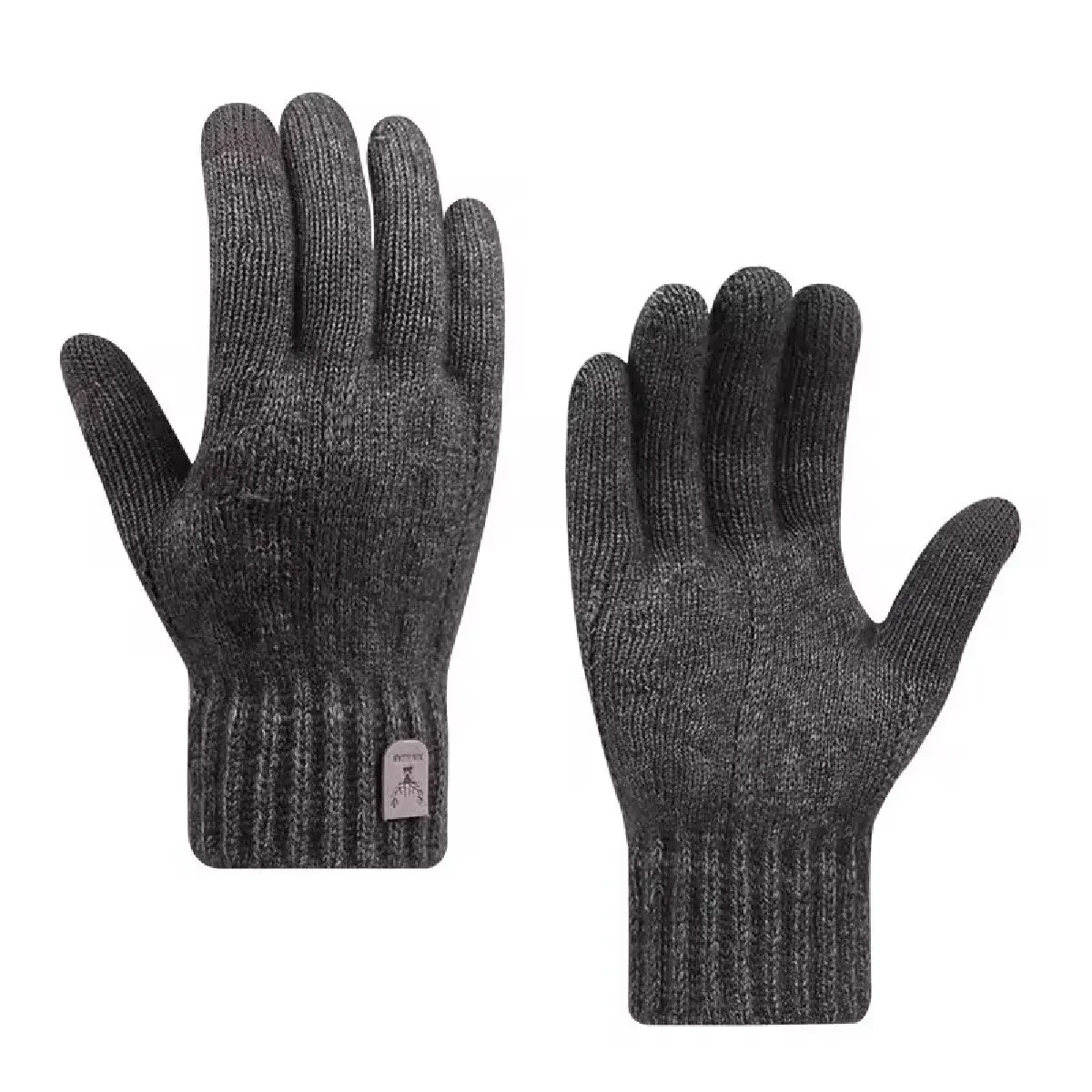 Novas luvas quentes masculinas para tela sensível ao toque de inverno mais veludo engrossado à prova de frio e luvas de malha de lã quente