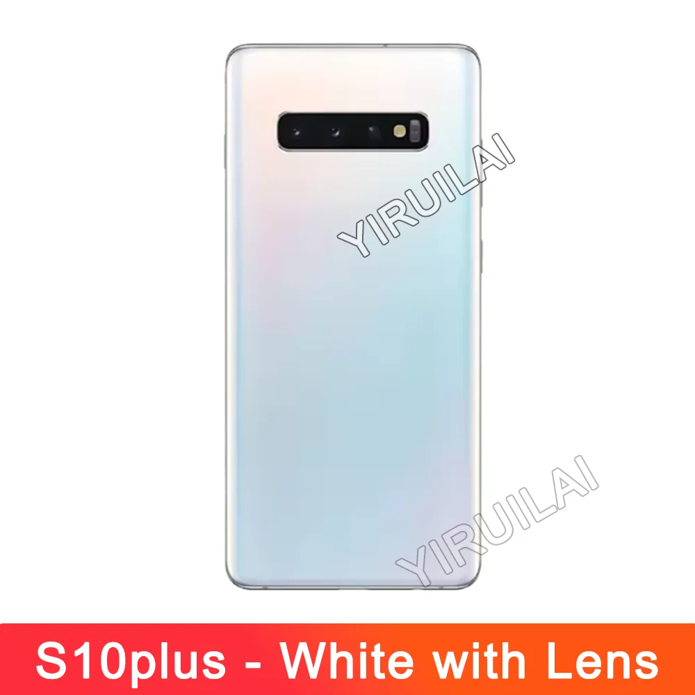 Neue Für Samsung Galaxy S10 Plus Batterie Zurück Abdeckung Glas Panel Hintere Tür Gehäuse Fall Kamera Objektiv Ersetzen