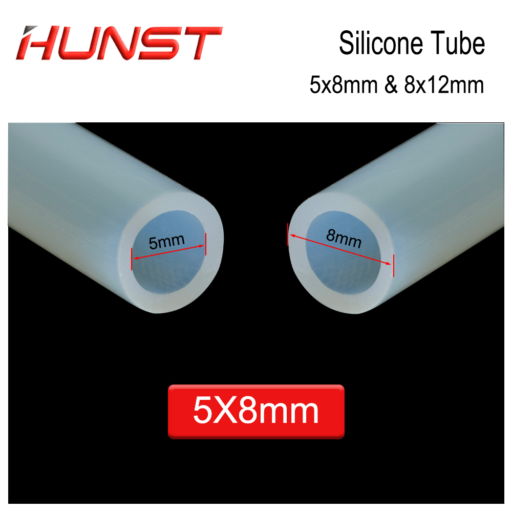 Tubo de silicona HUNST, manguera Flexible de tubería de agua de 8x12mm y 5x8mm para Sensor de agua, bomba de agua, enfriador de agua y tubo láser.