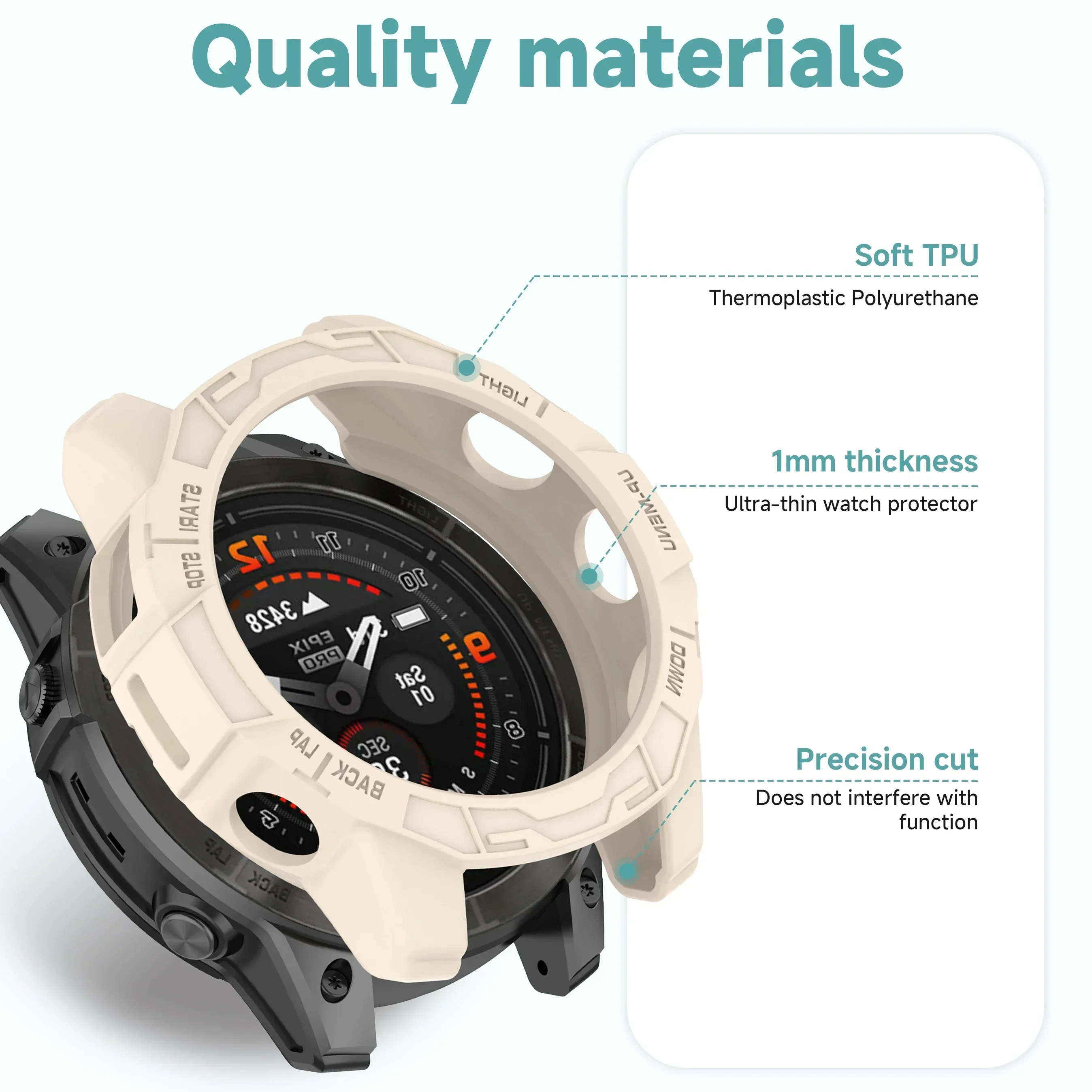Capa Protetora Oca para Garmin Fenix, Concha Protetora, Capa de Silicone para Garmin Epix Pro, 42mm, 47mm, 51mm