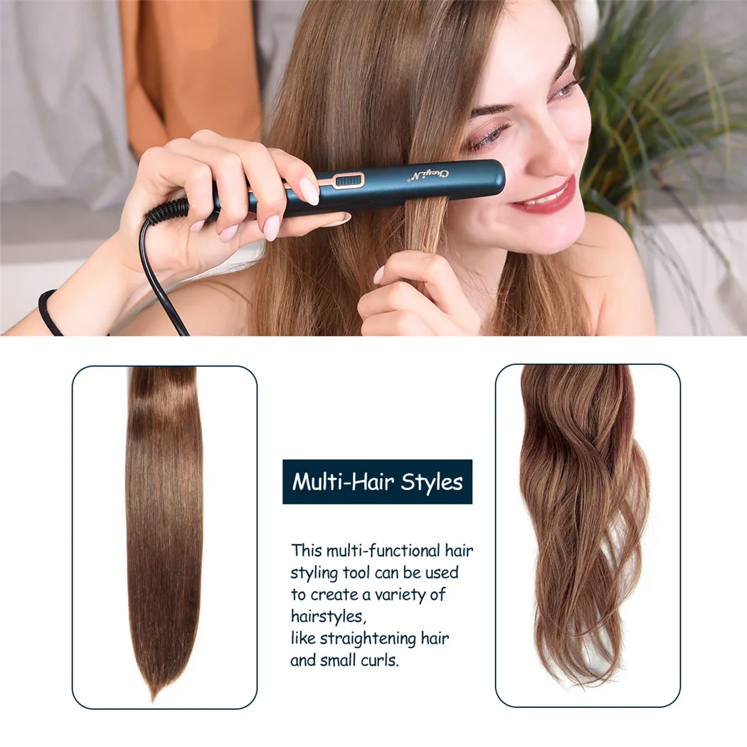 CkeyiN Mini-Haarglätteisen, 2-in-1-Haarglätter und Lockenwickler, tragbares Glätteisen, konstante Temperatur