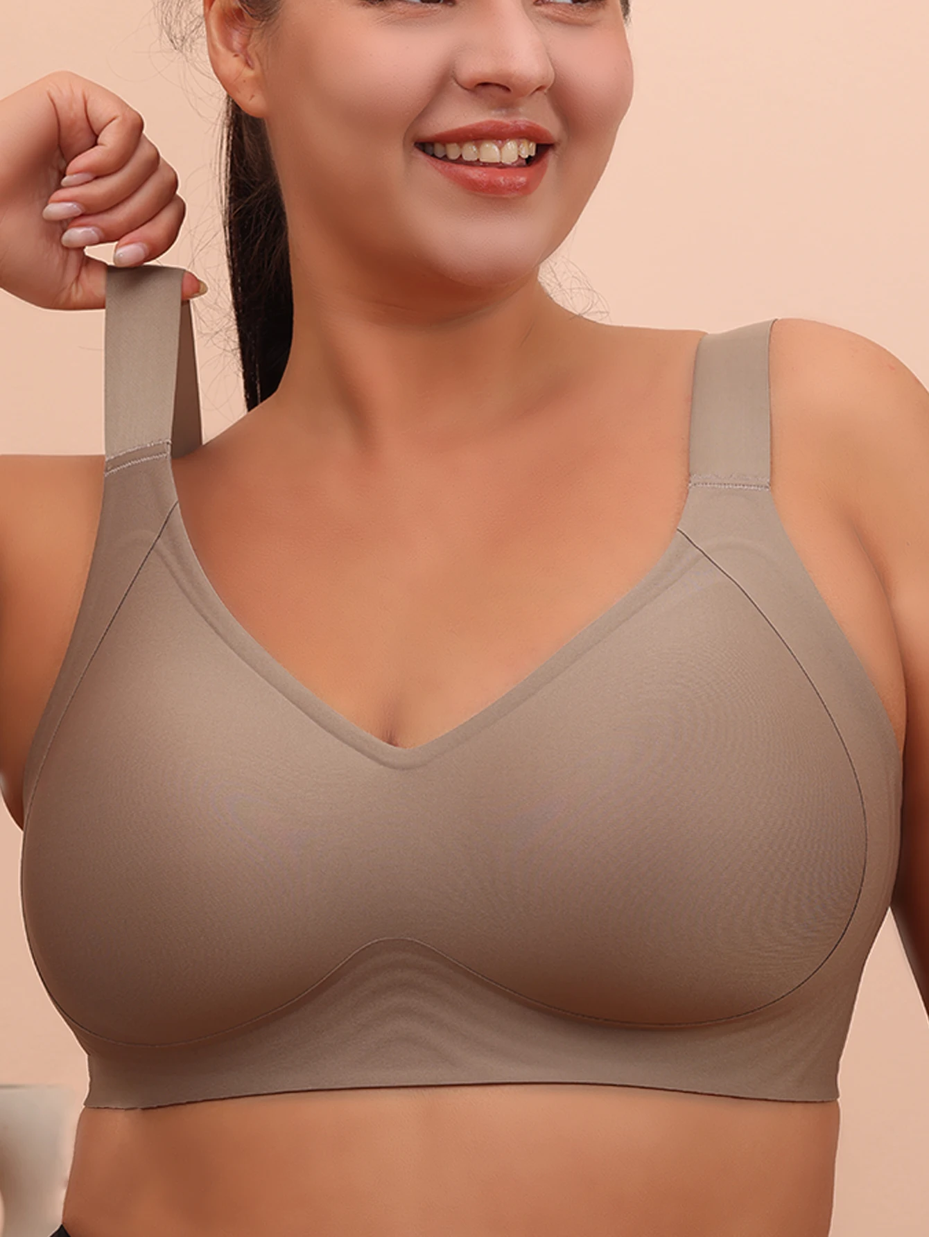 Sutiã de dormir com peito grande para mulheres 6xl sem aros de aço reunidos sem cicatrizes plus size colete yoga exercício sutiã anti flacidez