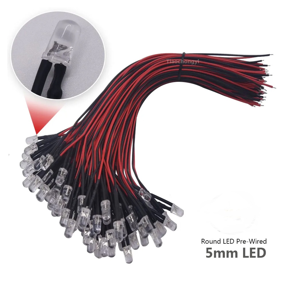 10 stks 3mm 5mm Flikkeren 9 V-12 V DC Pre-Wired Water Clear Kaars Leds Rood geel Blauw Groen Wit Oranje Flikkeren Licht Lamp