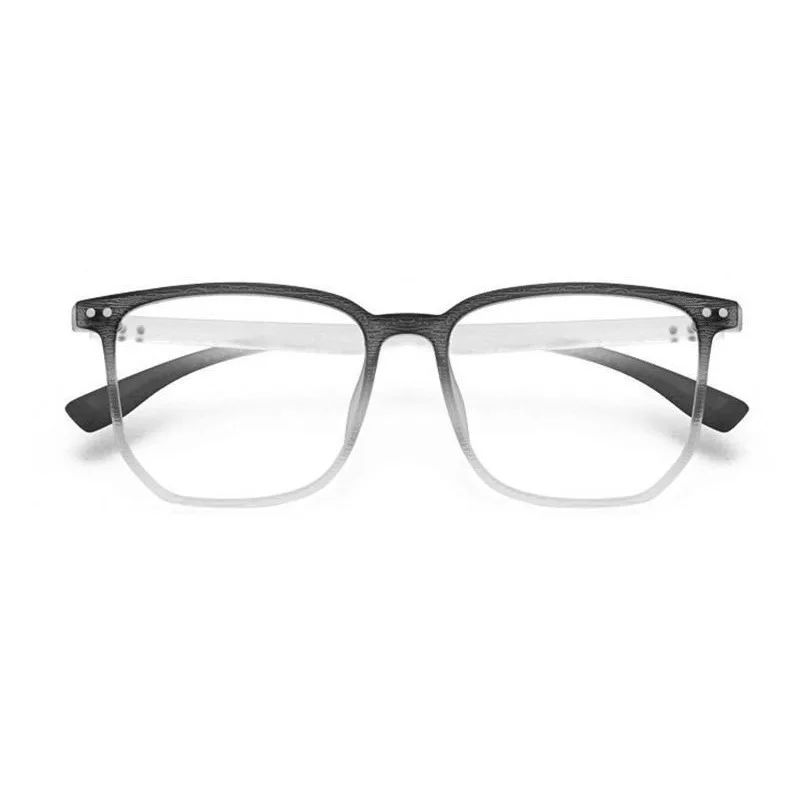 Marco grande antiluz azul para mujer, montura de gafas de luz plana, grano de madera degradado, A la moda