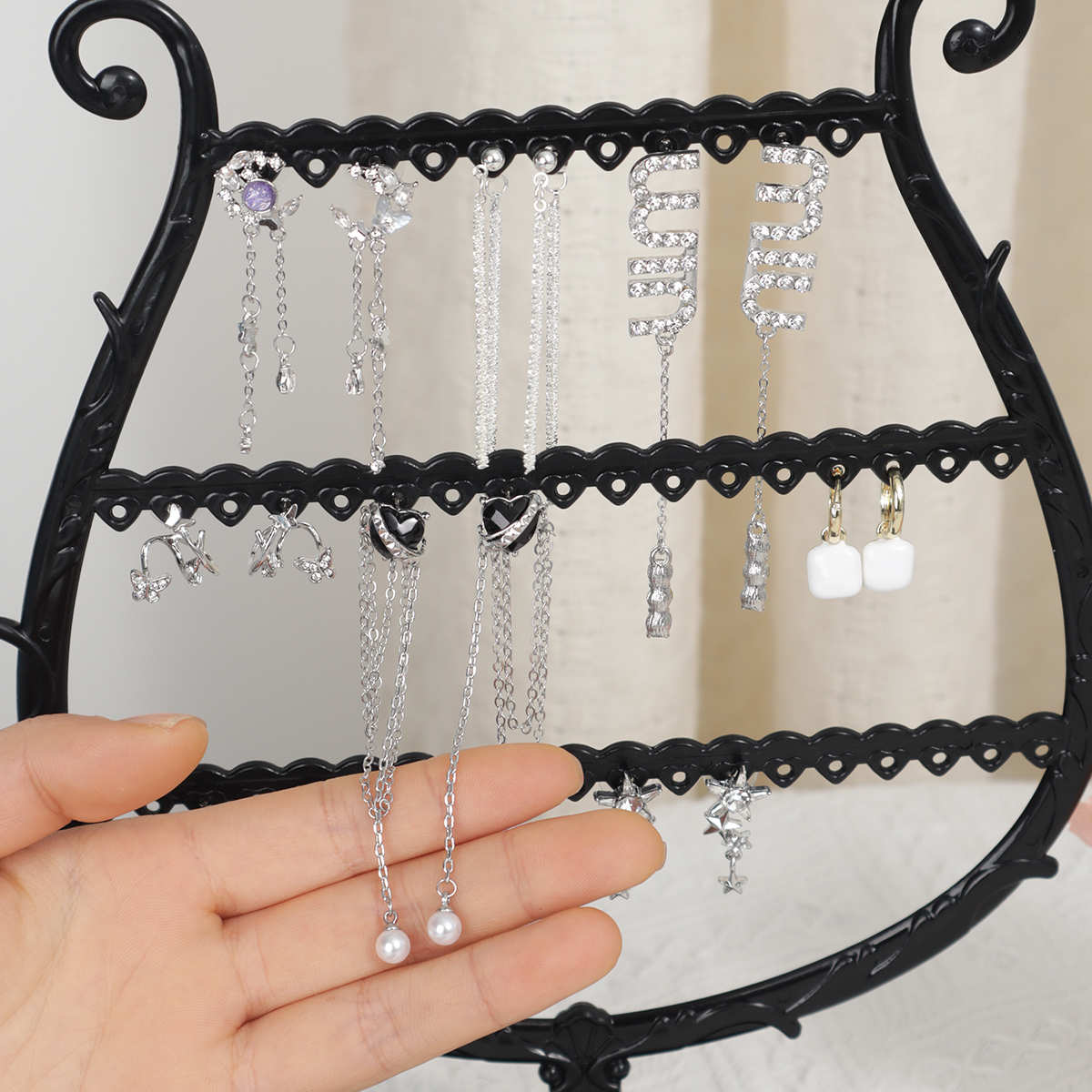 1Pc-Creatieve Wijn Beker Ketting Sieraden Display Plank