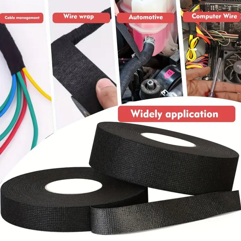 25MM * 15M Auto Auto Flanell Flanell Klebeband Kabelbaum Anti Rassel Selbstklebende Filz Band auto Reparatur Werkzeuge