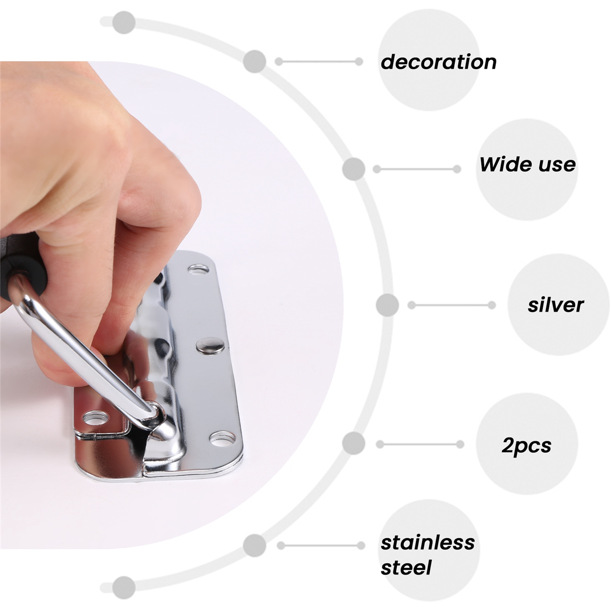 2 uds 304 mango de resorte de acero inoxidable caja de herramientas mango de caja de aluminio mango de actividad mango Industrial plegable