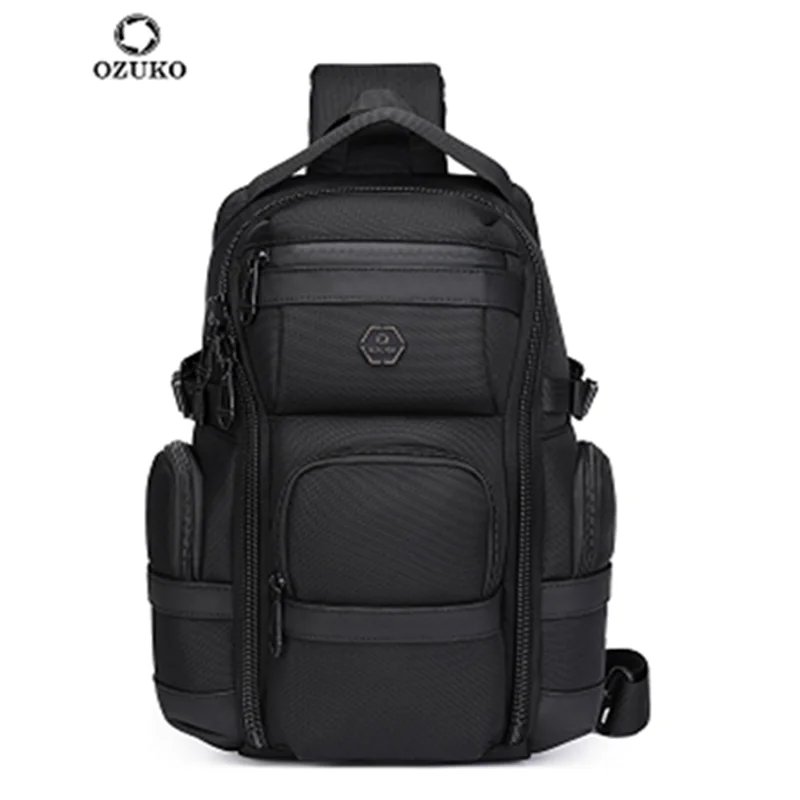 OZUKO, bolsos de hombro para hombre, bolso de pecho impermeable de gran capacidad, bandoleras tácticas, bolso cruzado para deportes al aire libre para hombre