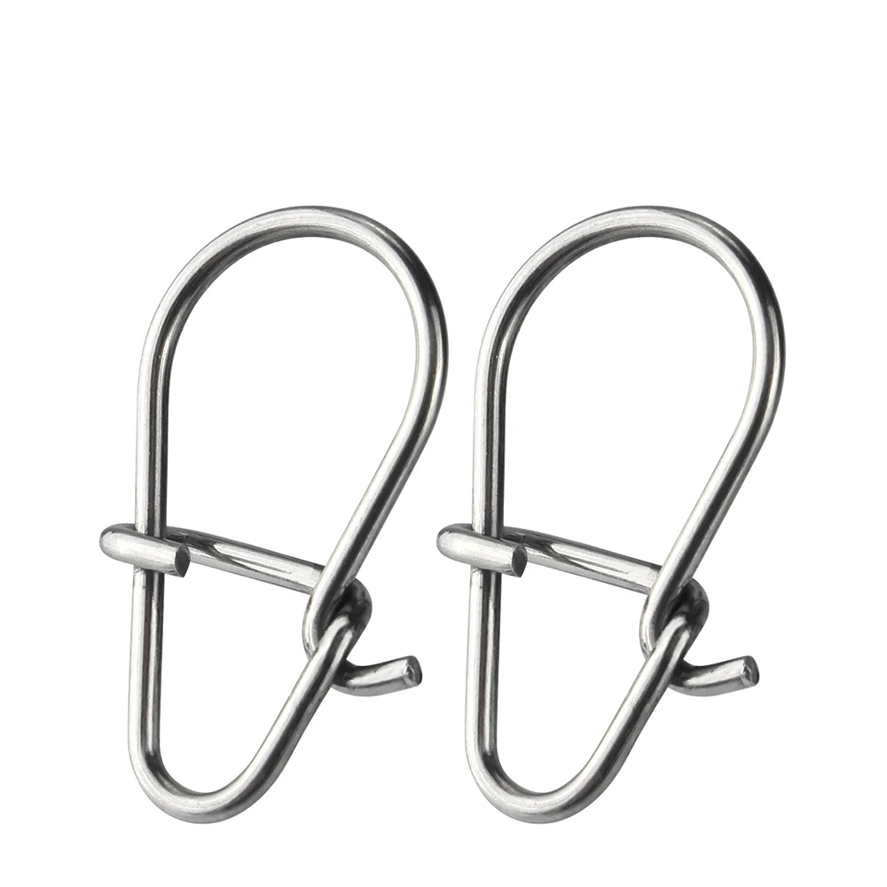 DNDYUJU 100X ตกปลา Nice Hooked Snap Pin 304 สแตนเลสสตีล Rolling Swivel Lure Connector อุปกรณ์ตกปลาปลาเครื่องมือ