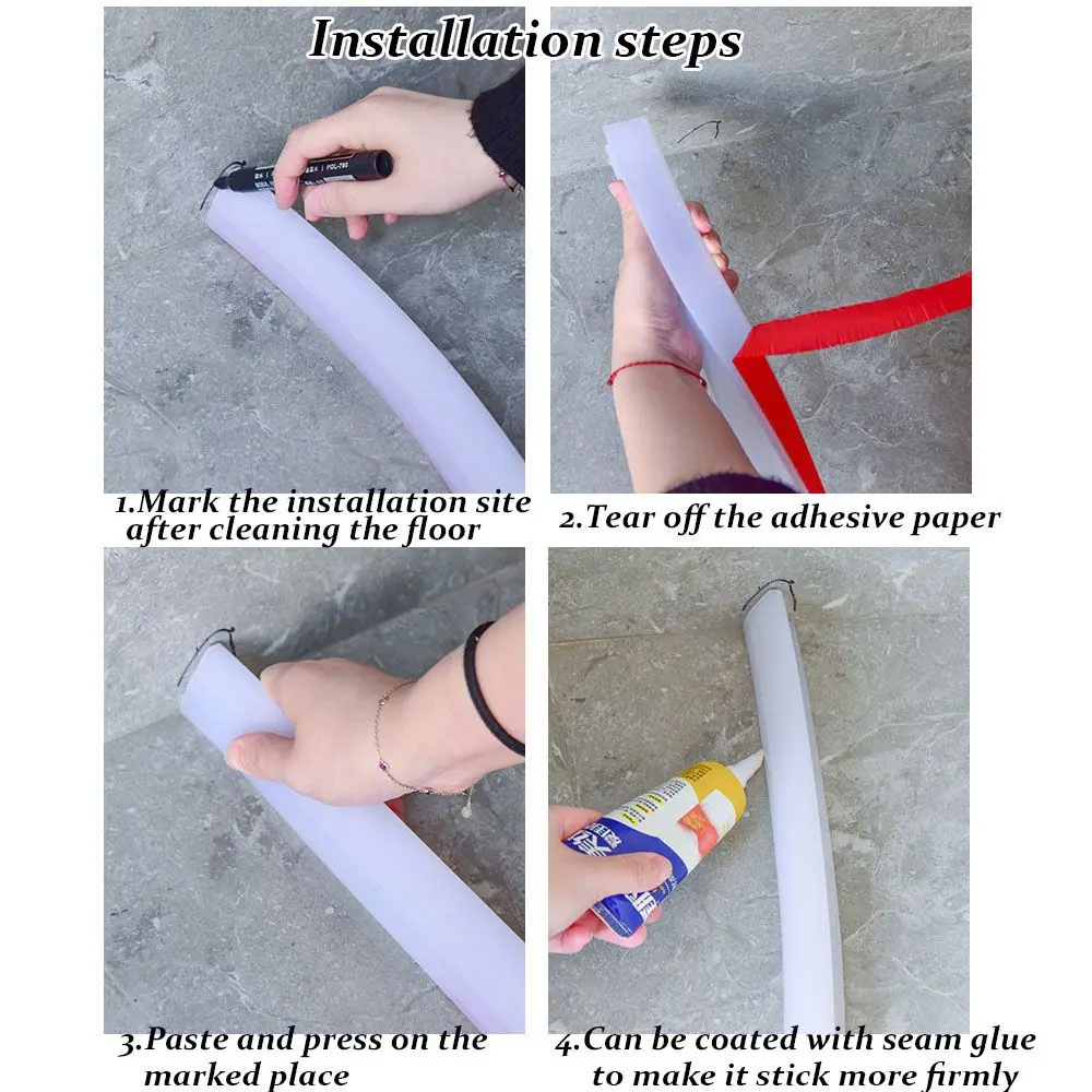 1-2m rolha de água do banheiro tira de retenção de silicone barragem de chuveiro de água barreira de inundação acessórios bloqueadores de separação seca e molhada