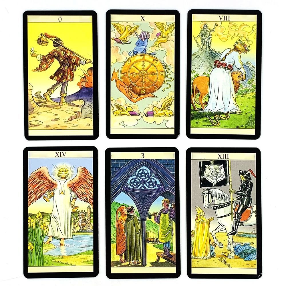Wysokiej jakości metalowe pudełko z cyny na karty tarota, 78 kart, złocone brzegi, podręcznik dla początkujących, gry na Halloween i Boże Narodzenie.