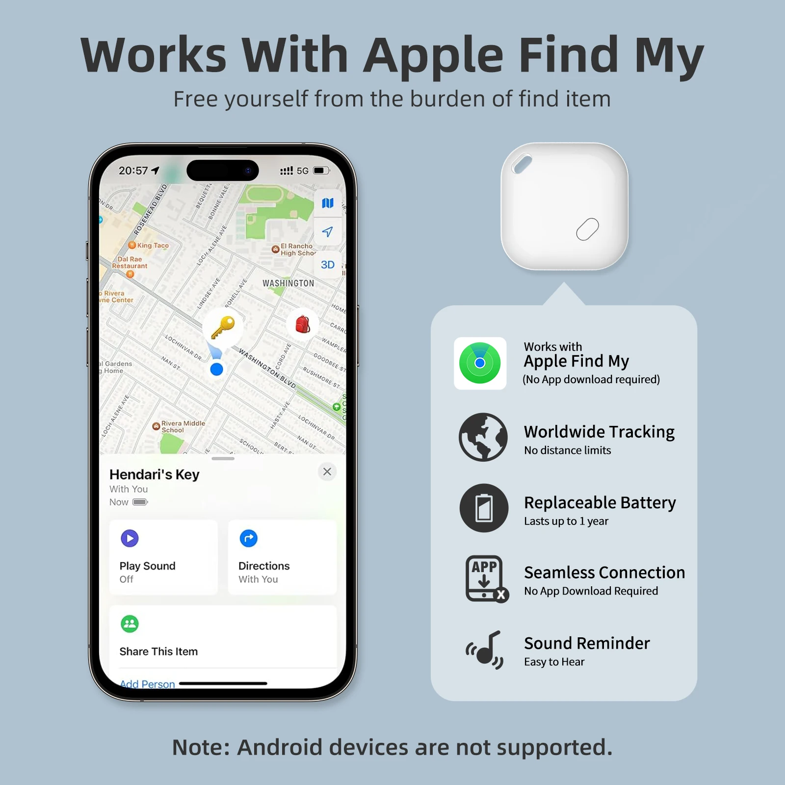 Умный мини-трекер для Apple Find My APP AirTag, поиск детей/домашних животных, ключ/велосипед/кошелек с защитой от потери, умный Bluetooth-трекер Air Tag