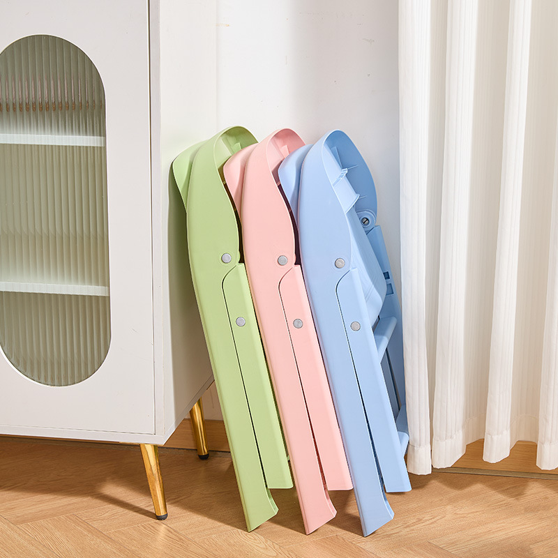 Silla con respaldo plegable para niños, taburete bajo de plástico para sala de estar, silla para el hogar, resistente, antideslizante y cómoda