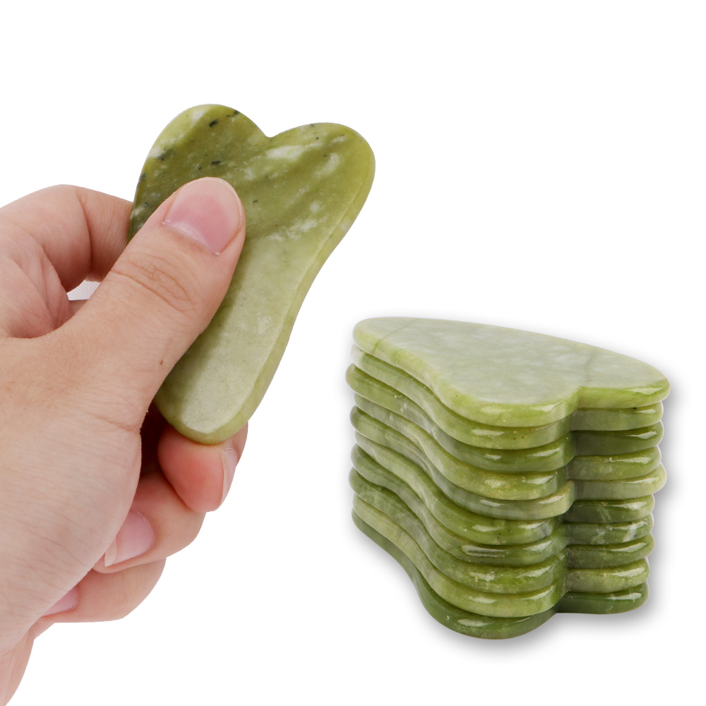 Натуральный розовый нефритовый роликовый массажер для лица Gua Sha Board, Кристальный камень, нефрит, массажер для тела, лица, глаз, скребок акупунктура, лифтинг для лица