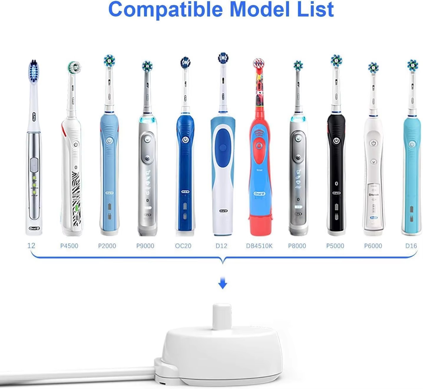 KVIFO Charger Base Fit for Oral B Electric Toothbrush iO Series 3 4 5 6 1000/3000/5000/7000 Waterproof Inductive Charging Base