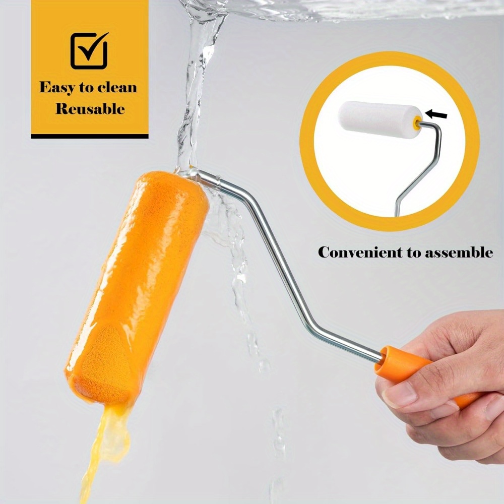 10-teilige Schwamm-Farbroller, klein, Mini, weiß, langlebig, Schaumstoff-Farbroller, Abdeckungen, Ersatz-Farbroller, Nickerchen, Kunstsets, Malerei