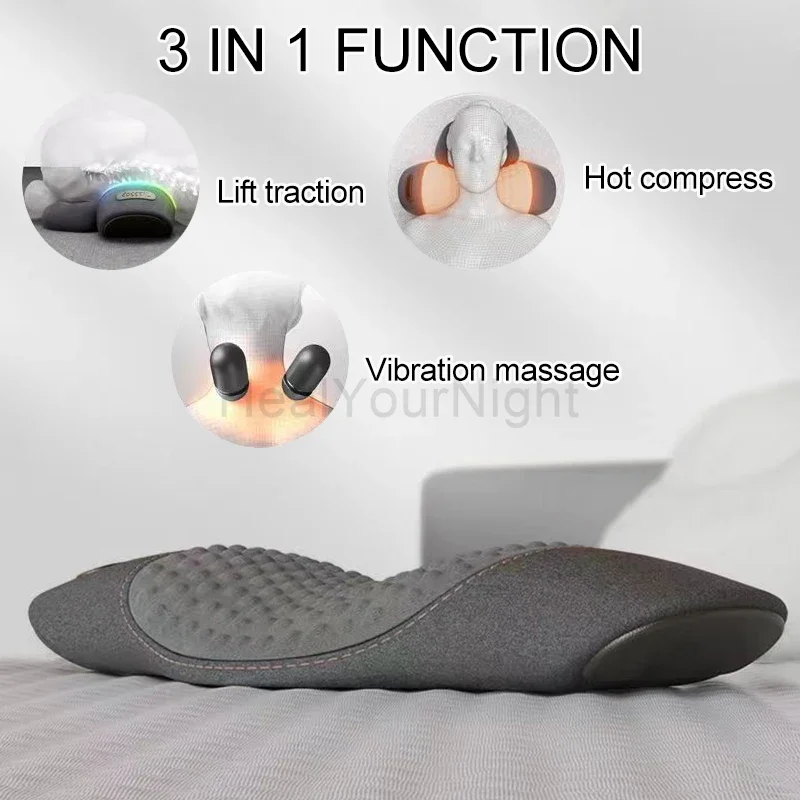 Multifunctional Electric Heating Massage Lumbar Pillow Waist Protcetion Relax Cushion Ergonomically Designed Waist Support Pad