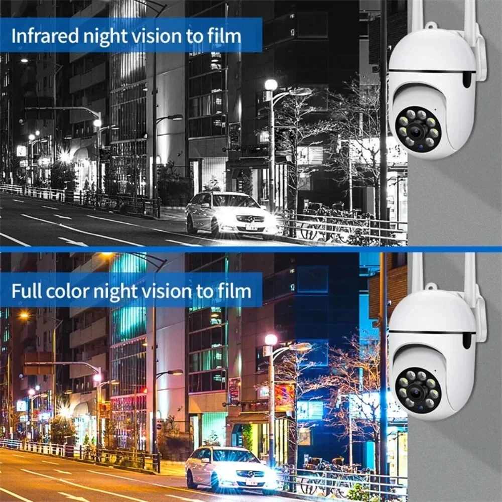 Telecamera di sorveglianza di sicurezza esterna IP wireless da 8 MP PTZ con zoom 4X AI Monitoraggio umano Audio bidirezionale Visione notturna HD a colori
