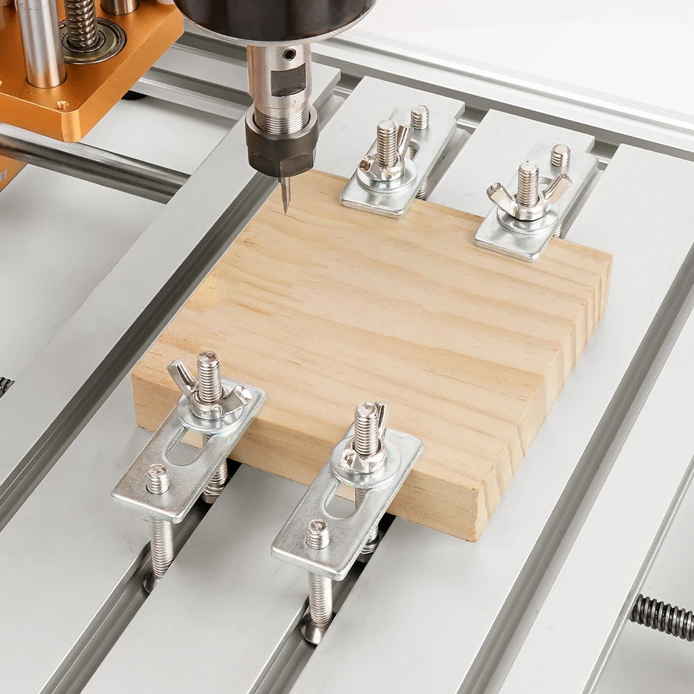 4 ชิ้น T-Track ค้างไว้ Clamp Kit กดแผ่นสําหรับตารางเลื่อยแกะสลักใช้งานร่วมกับ 3018 Series เครื่อง CNC Router