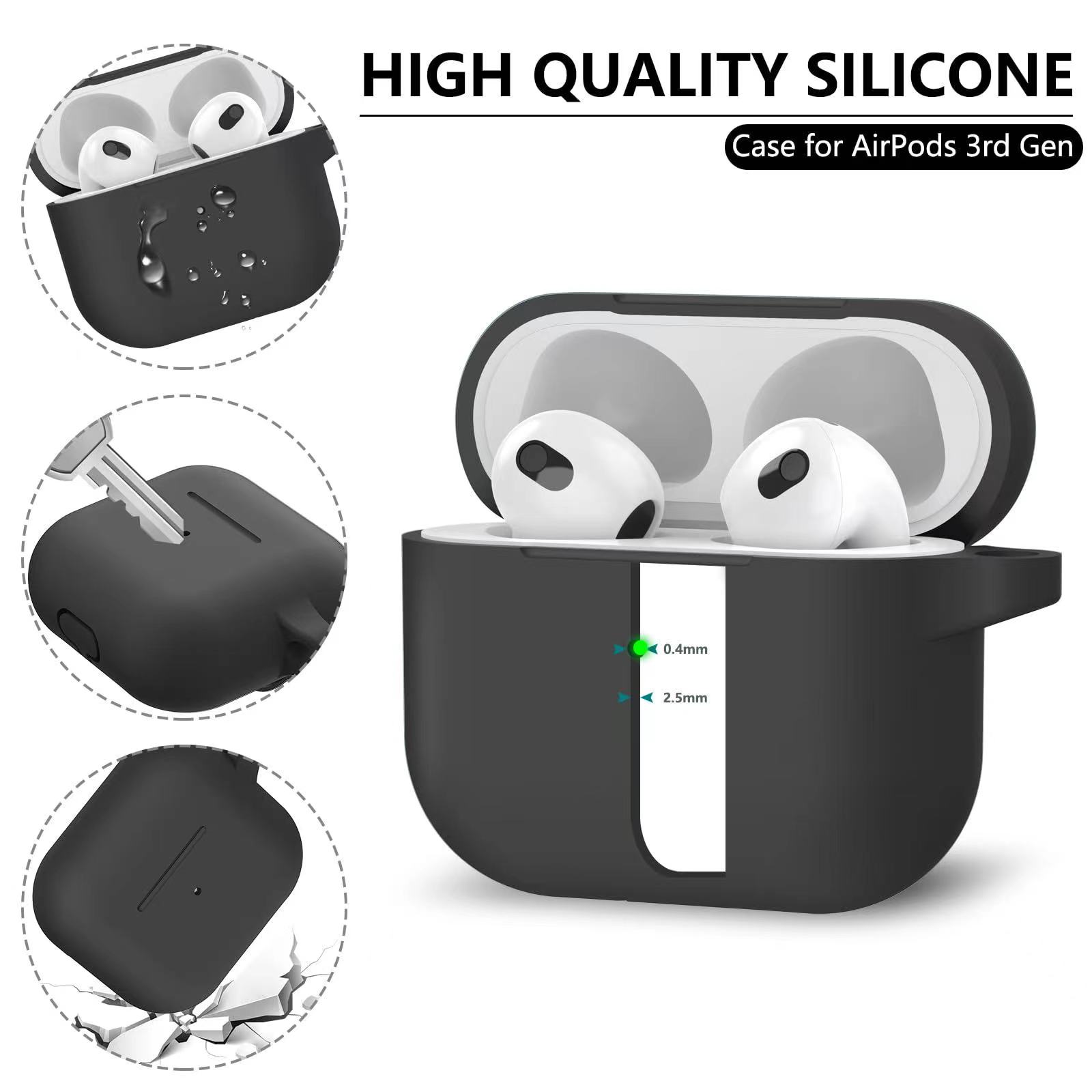 Capa airpods pro com kit de limpeza, capa protetora de silicone macio para apple airpod pro 2a/1a geração para mulheres e homens