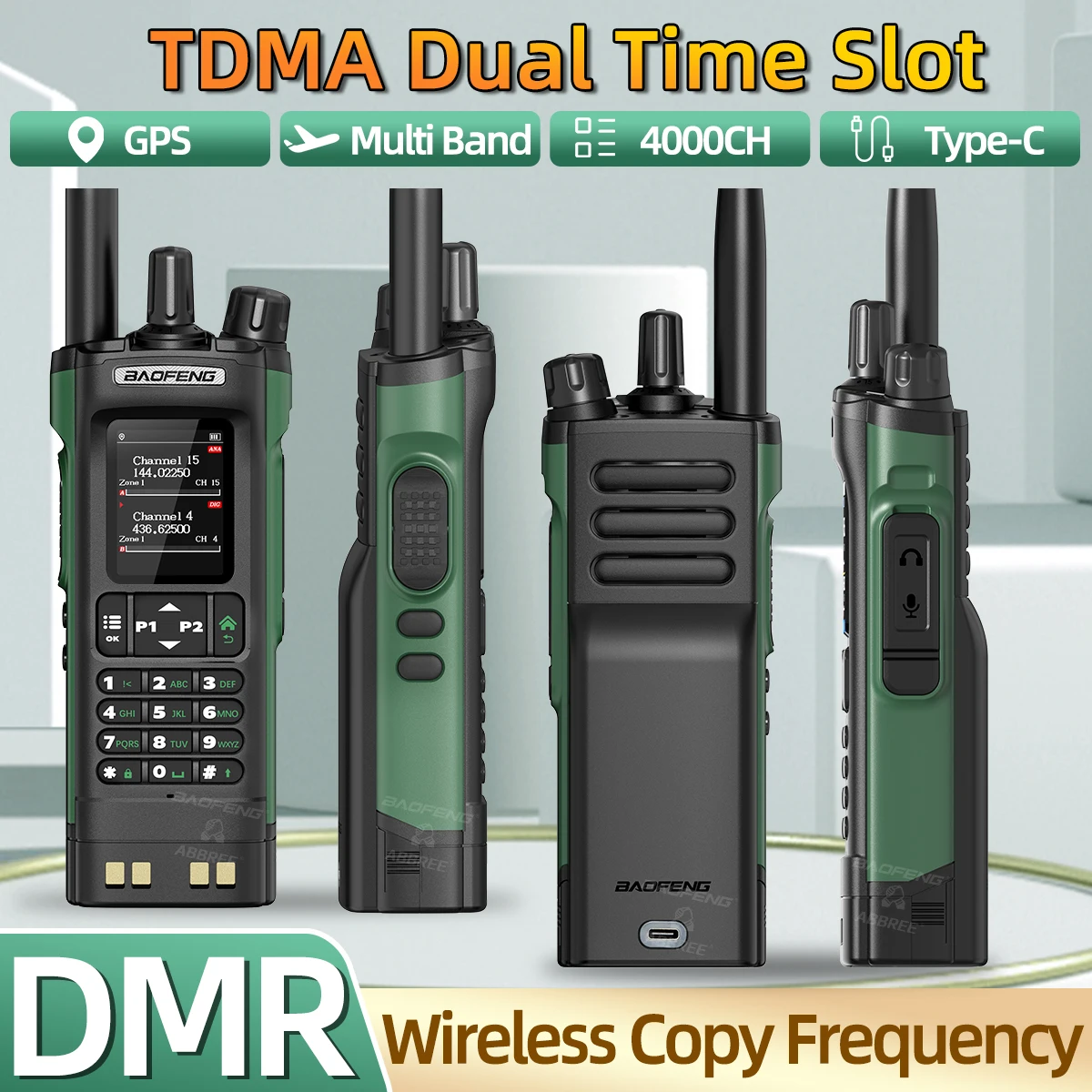 BAOFENG DMR DM32 DM-32 Digitales Walkie-Talkie GPS Dual Mode Analog Dual Time Slot Air Band APRS Digitalanruf für UV-32 Amateurfunk