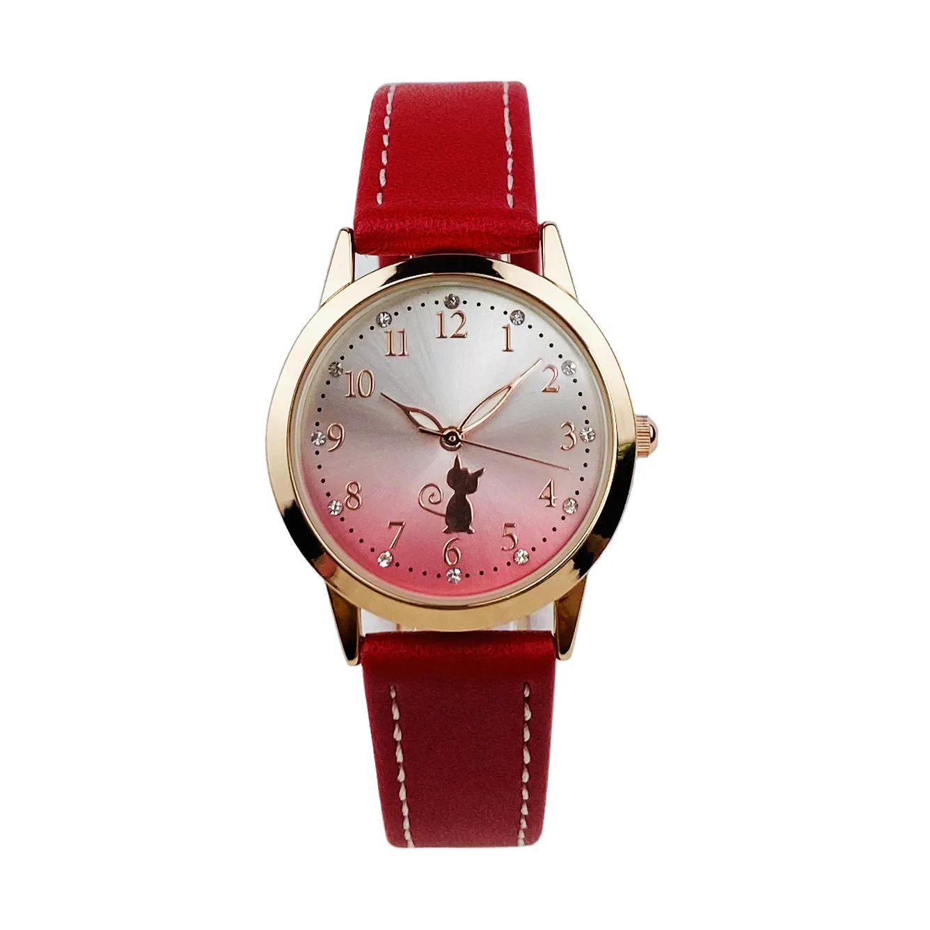Reloj UTHAI para niños, bonito gato, relojes impermeables para mujer, reloj versión coreana, reloj de pulsera de cuarzo para estudiantes de secundaria