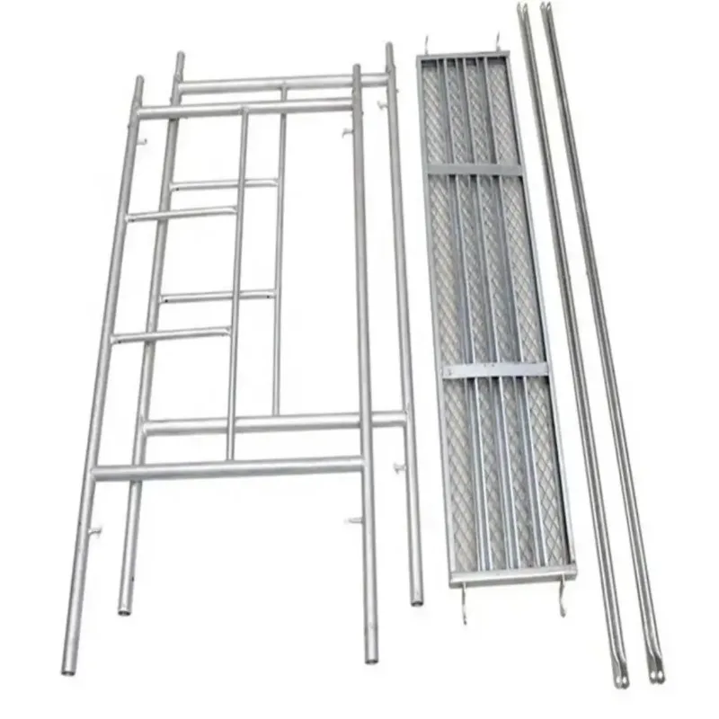 Q235 Steel Construction Frame Scaffolding Set 6m Foldable Mobile Ladder with Galvanized Plank for Warehouse and Workshop Use