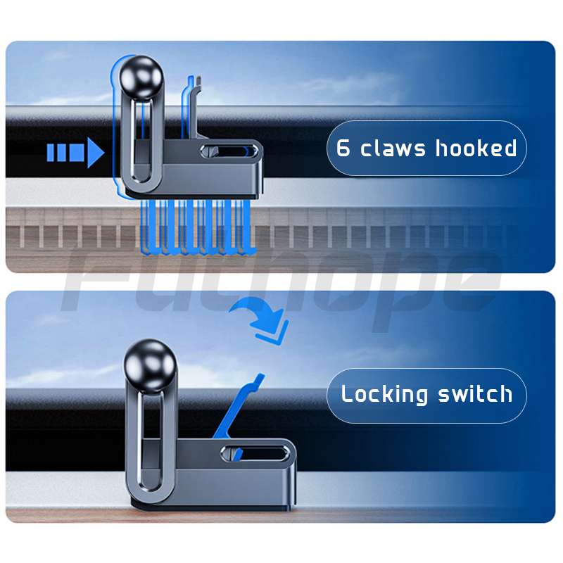 Futhope 17mm 6-Claw Dashboard Panel Base Phone Bracket For Tesla model 3 model Y 4.0-7.2 inch Mobile Phone Holder