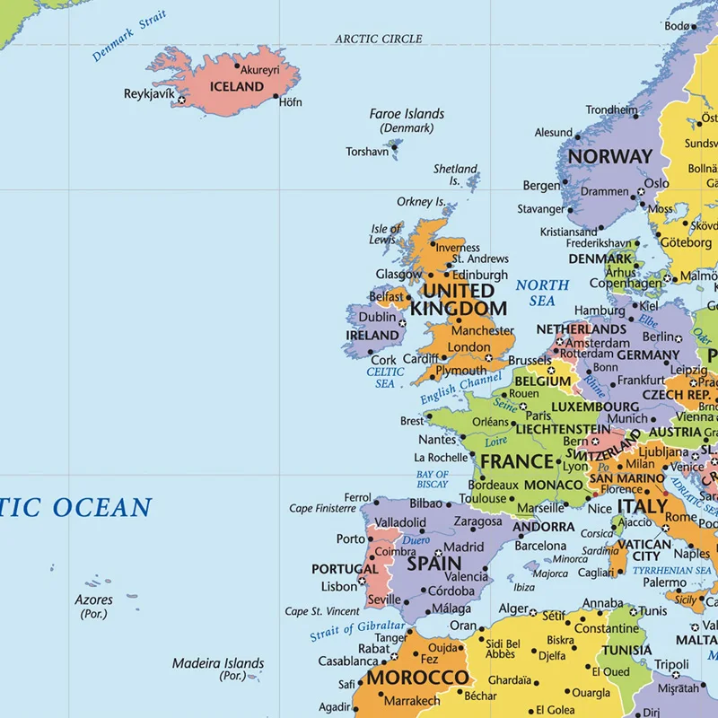 Grote kaart van de wereld Engelse taal Opvouwbare niet-geweven stof Achtergrond Woonkamer Wanddecoratie Educatieve kantoorbenodigdheden
