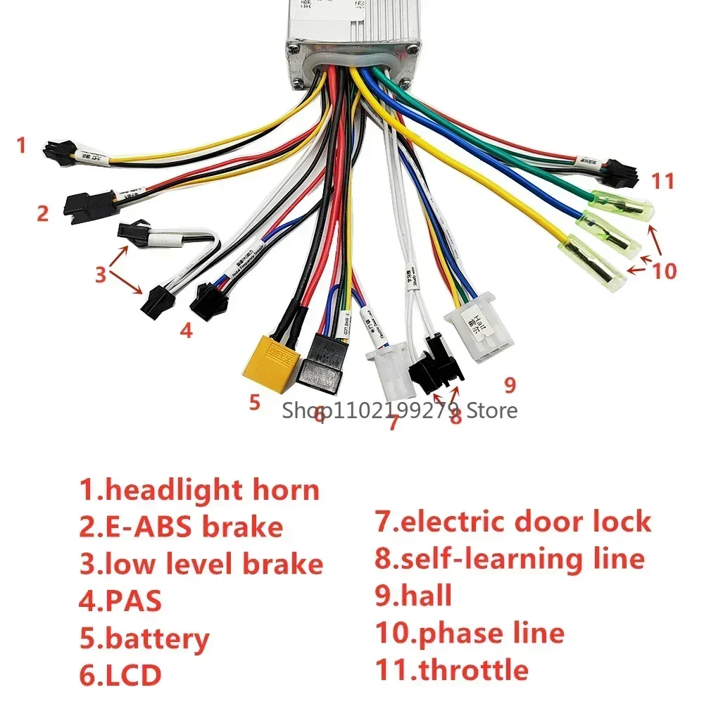 24V 36V 48V 350W 250W MAX20A E-Bike/Elektroroller Bürstenloser Controller S866 LCD-Display für Elektrofahrrad