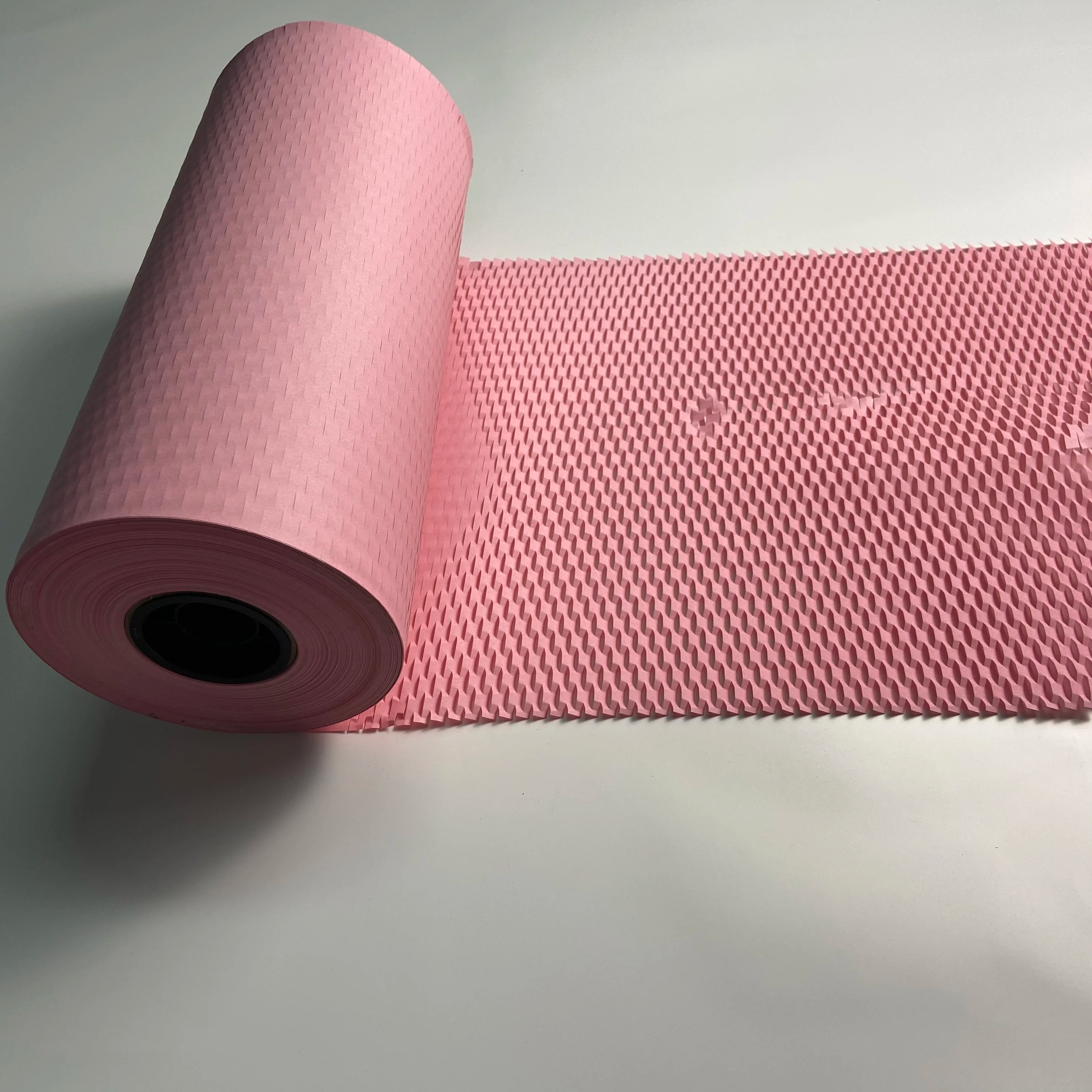 Honeycomb pink Kraft Packing PaperEco Friendly Recycled Cushioning Wrapping Roll Alternative to Bubble Cushioning Wrap