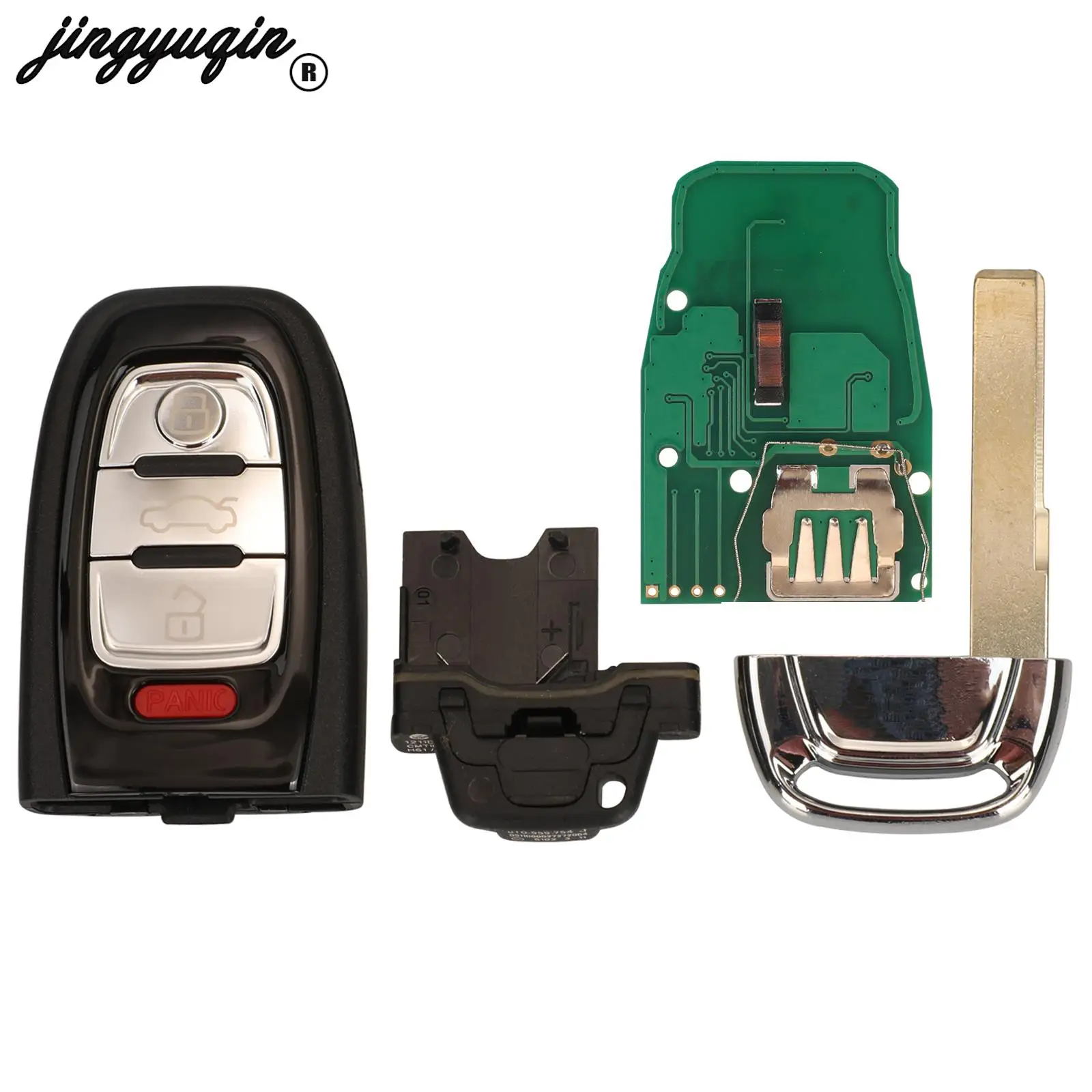 Jingyuqin 3/4 Knoppen Half Smart Voor Audi Q5 A4l A5 A6 A7 A8 Rs4 Rs5 S4 S5 Remote Auto Sleutel 315Mhz/433Mhz/868Mhz 8t0 959 754c/F/D