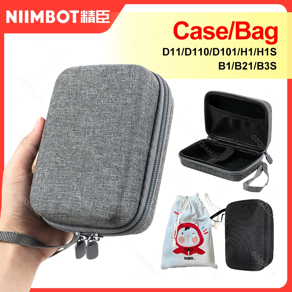 Tas Case Grijs Zwart Kleur Voor Niimbot D11 D101 D110 B1 B21 B203 Label Thermische Printer GEBRUIK Beschermende Shell