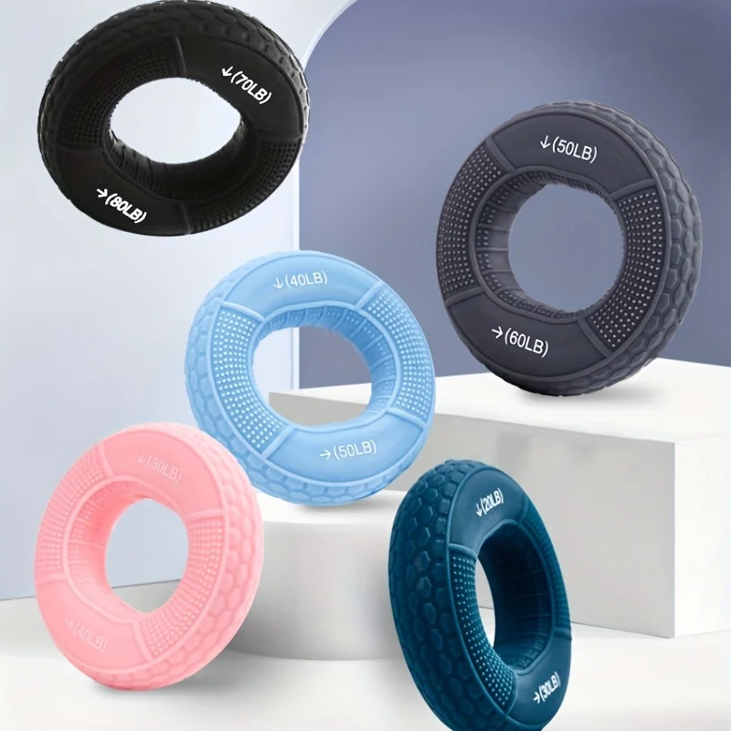 Anillo de agarre de mano con expansor carpiano de silicona, anillo de dedo para entrenamiento de fuerza, aumenta la potencia muscular y la culturismo, 20-80LB