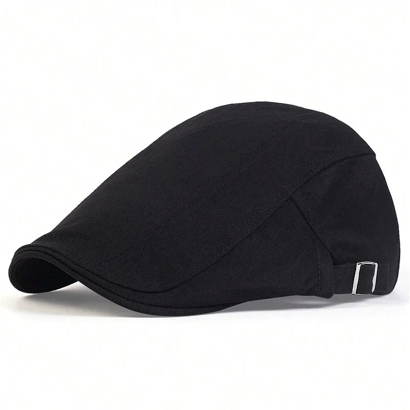 Men Light Board Solid Color Berets Newsboy Caps Hip Hop British Painters Hats Spring and Summer Adjustable Flat Cap