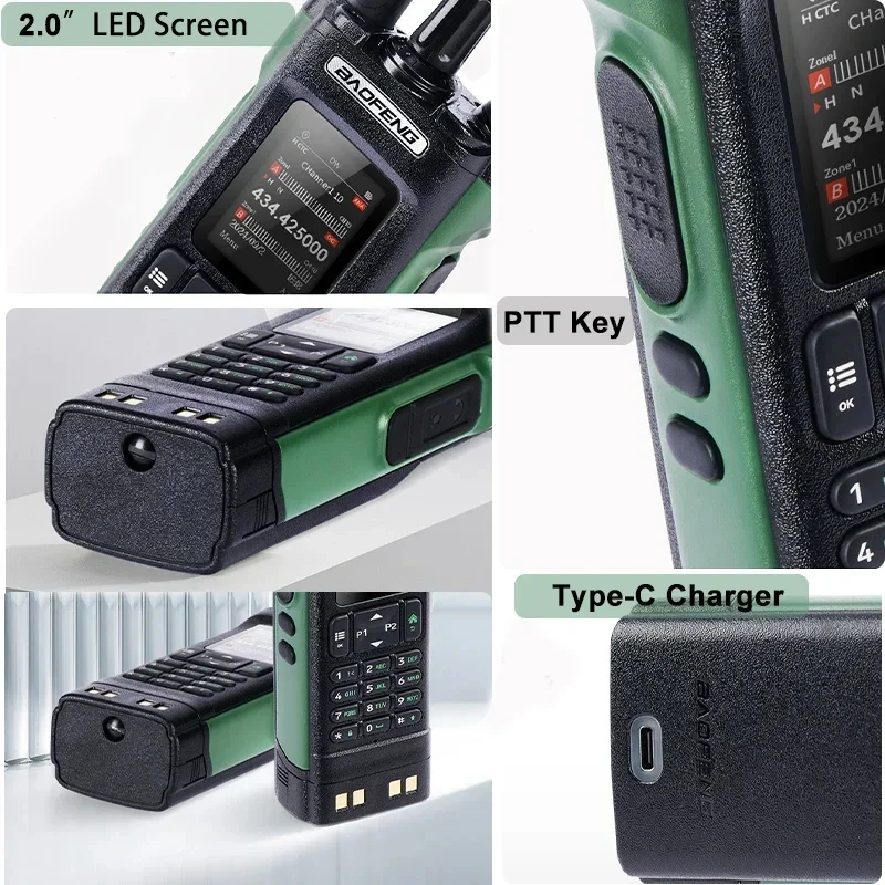 Baofeng Dm 32Uv Dm32 Walkie Talkie Dmr Gps/Aprs Aes256 10W programación multibanda copia inalámbrica frecuencia tipo C grabación Ham T