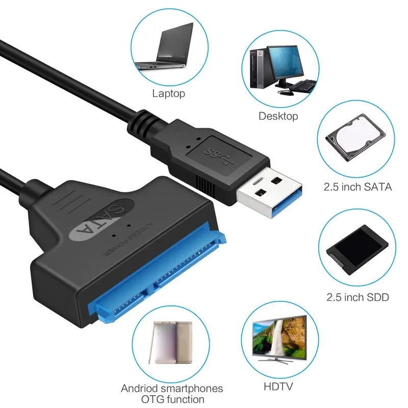 Coolcirc USB 3.0 Naar Sata Kabel Voor 2.5 Inch Externe HDD SSD Harde Schijf Adapter SATA Naar USB Harde Schijf Adapter Kabel