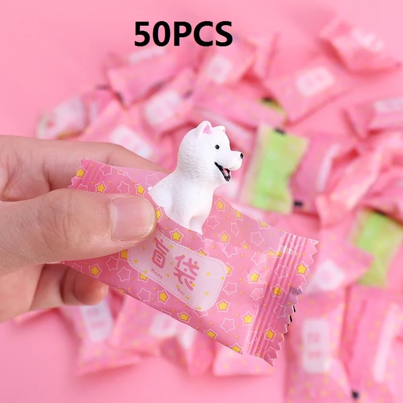 子供のための偽のキャンディーのブラインドボックス、ブラインドバッグの当て、ミニシミュレーションおもちゃ、アクションサプライズ、タイドプレイ、かわいいギフト、50個