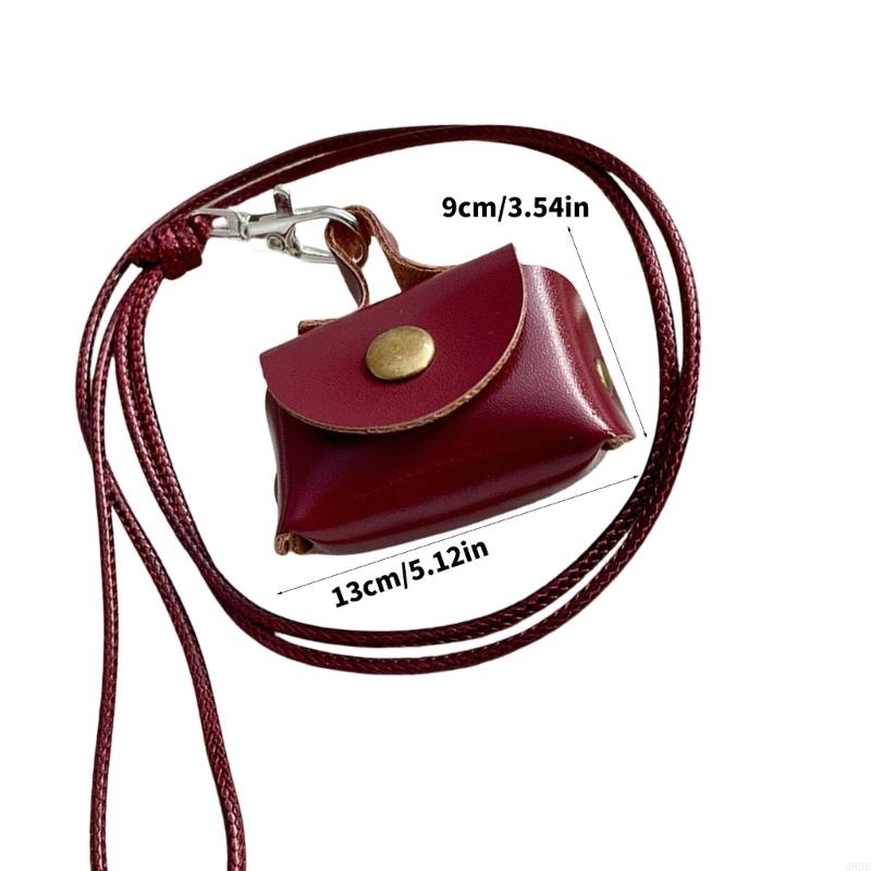 39bd PU -Geldbörse Halskette Schmuck Accessoires für Reisen, Musikfestivals Trendy Halskette Mini Bag Pu Leder